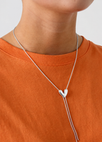 Dainty Heart Lariat Necklace | Waterproof Stainless Steel