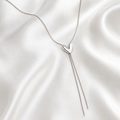 Dainty Heart Lariat Necklace | Waterproof Stainless Steel