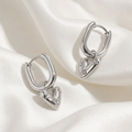 Zirconia Heart Hoop Earrings | Waterproof Stainless Steel