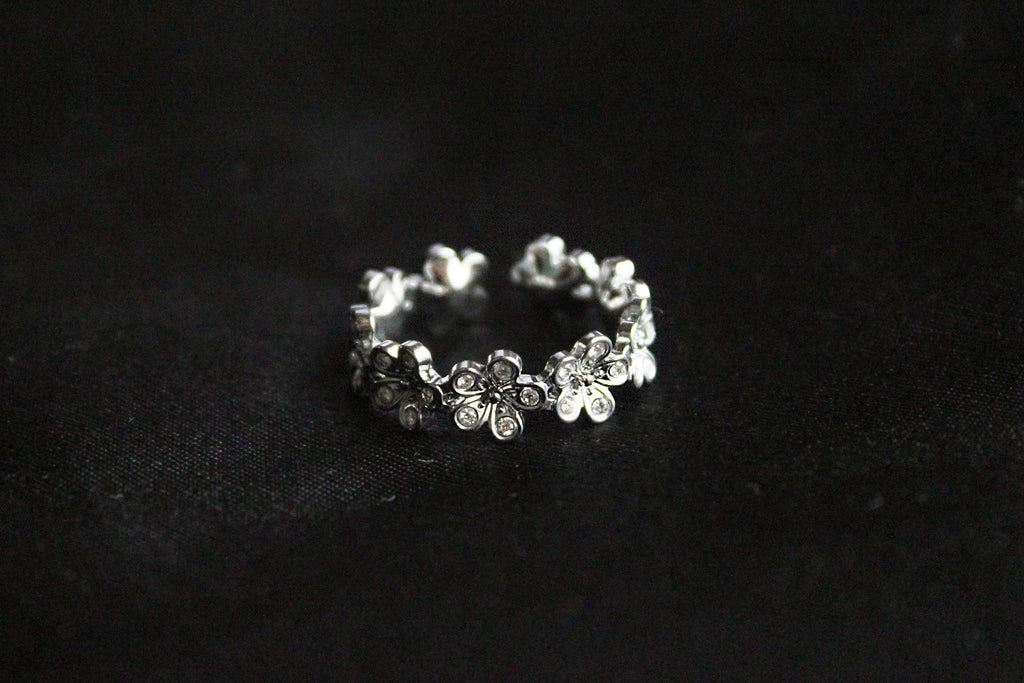 Zirconia Flower Ring | Stainless Steel Waterproof
