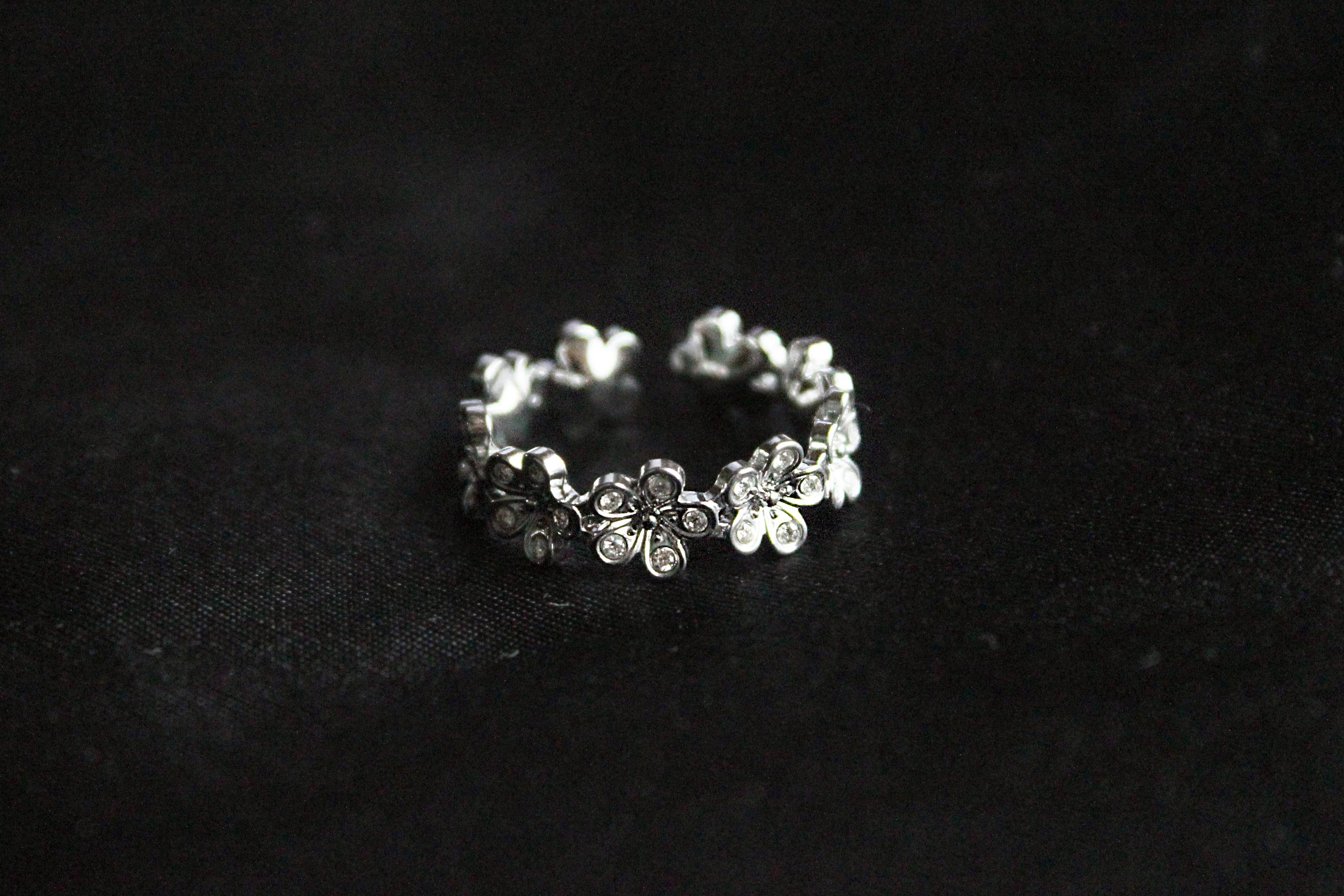 Zirconia Flower Ring | Stainless Steel Waterproof