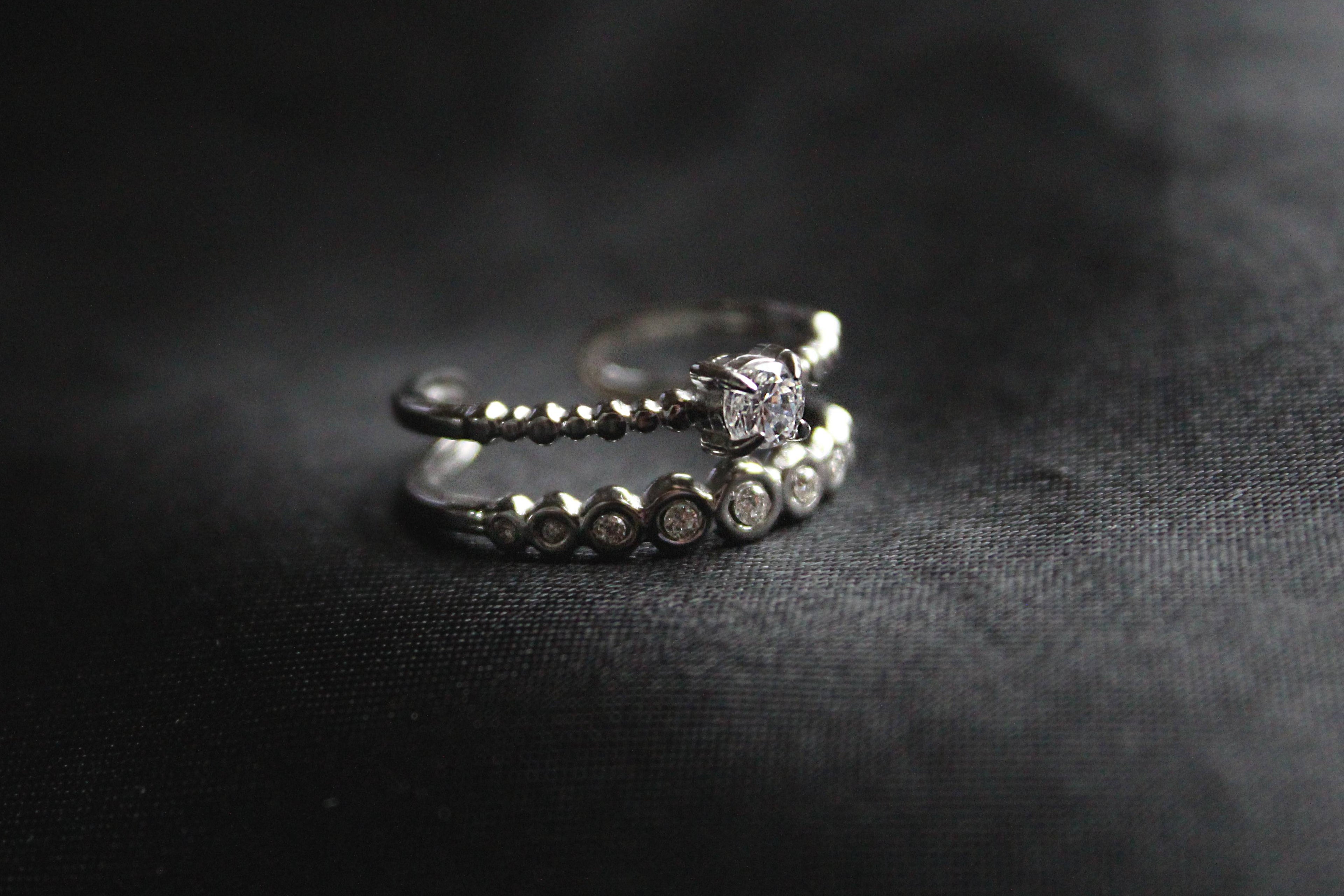 Sparkling Double Open Ring | Waterproof Stainless Steel