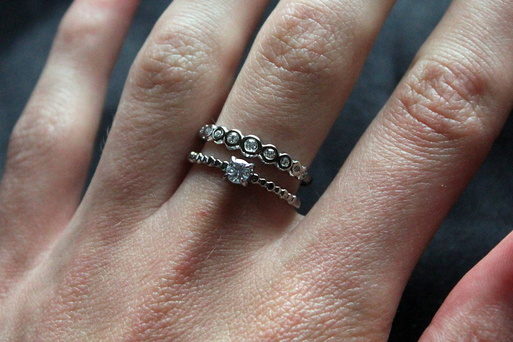 Sparkling Double Open Ring | Waterproof Stainless Steel