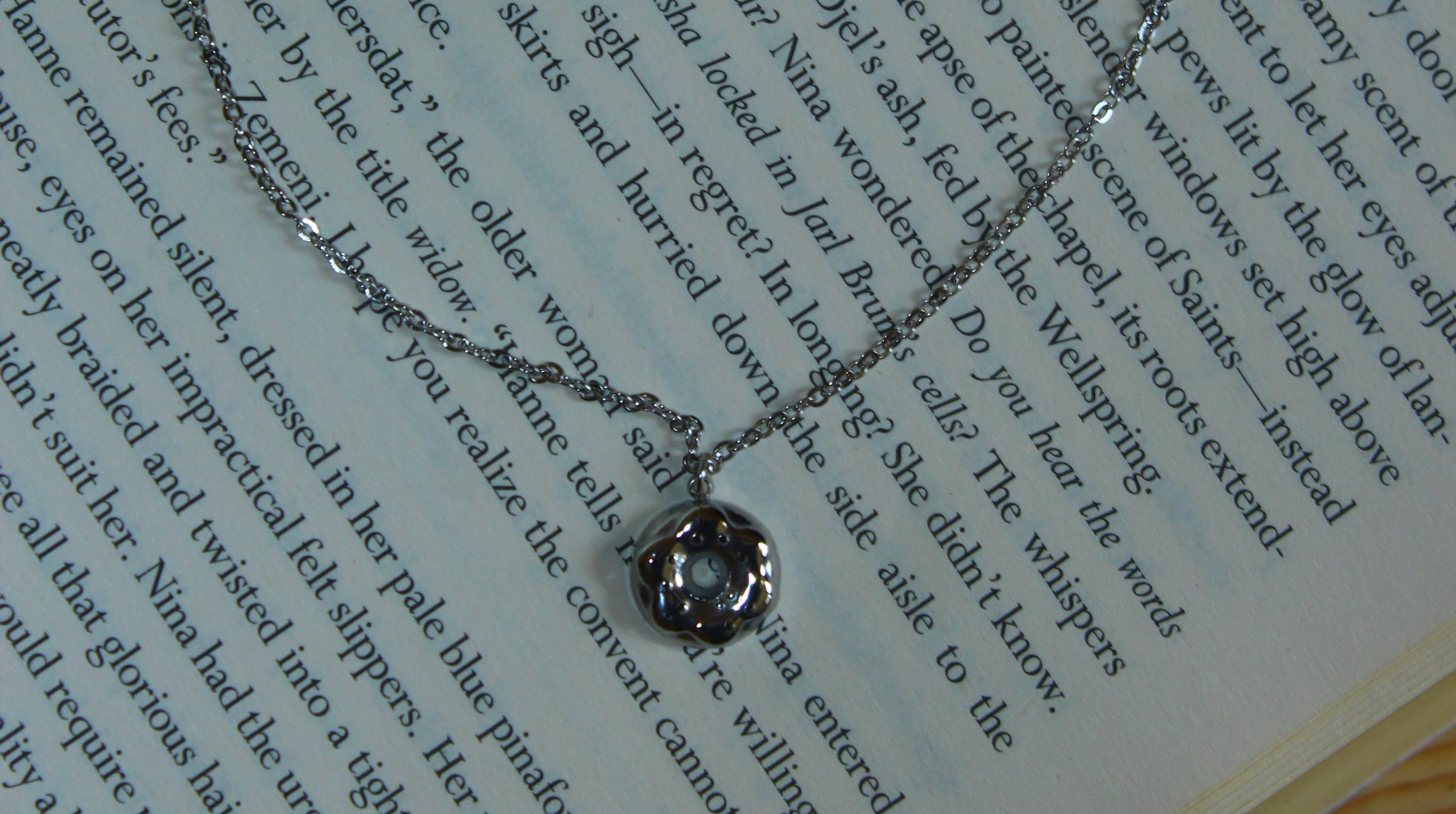 Silver Gold Donut Necklace | Waterproof Stainless Steel
