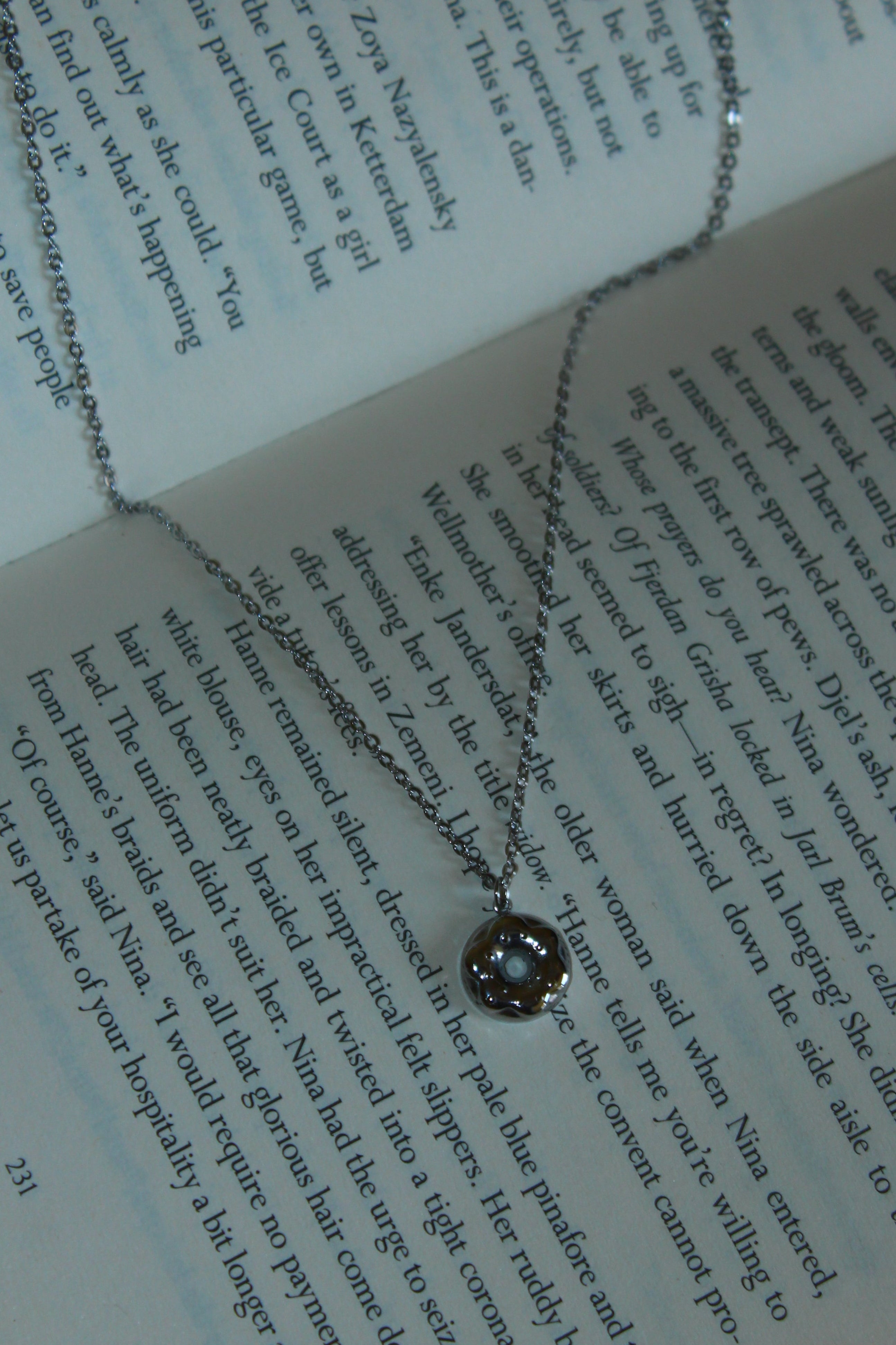 Silver Gold Donut Necklace | Waterproof Stainless Steel