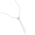 Dainty Heart Lariat Necklace | Waterproof Stainless Steel
