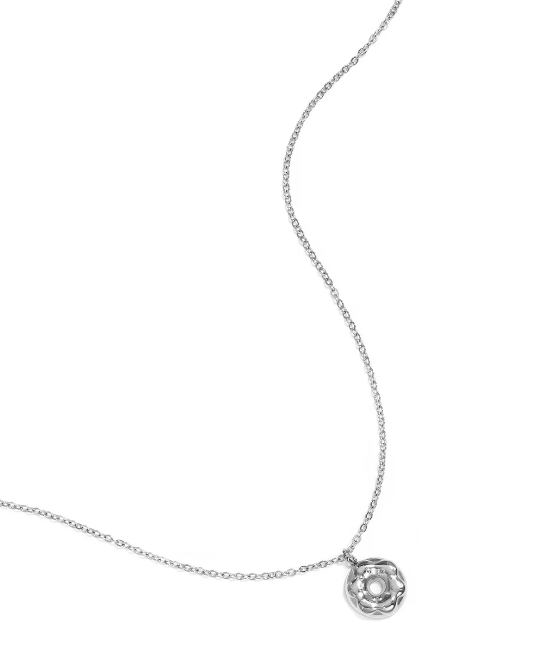 Silver Gold Donut Necklace | Waterproof Stainless Steel
