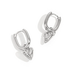 Zirconia Heart Hoop Earrings | Waterproof Stainless Steel